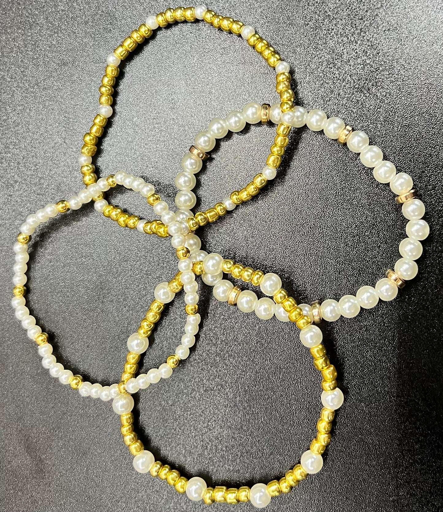 Pearl and Gold bracelet stack