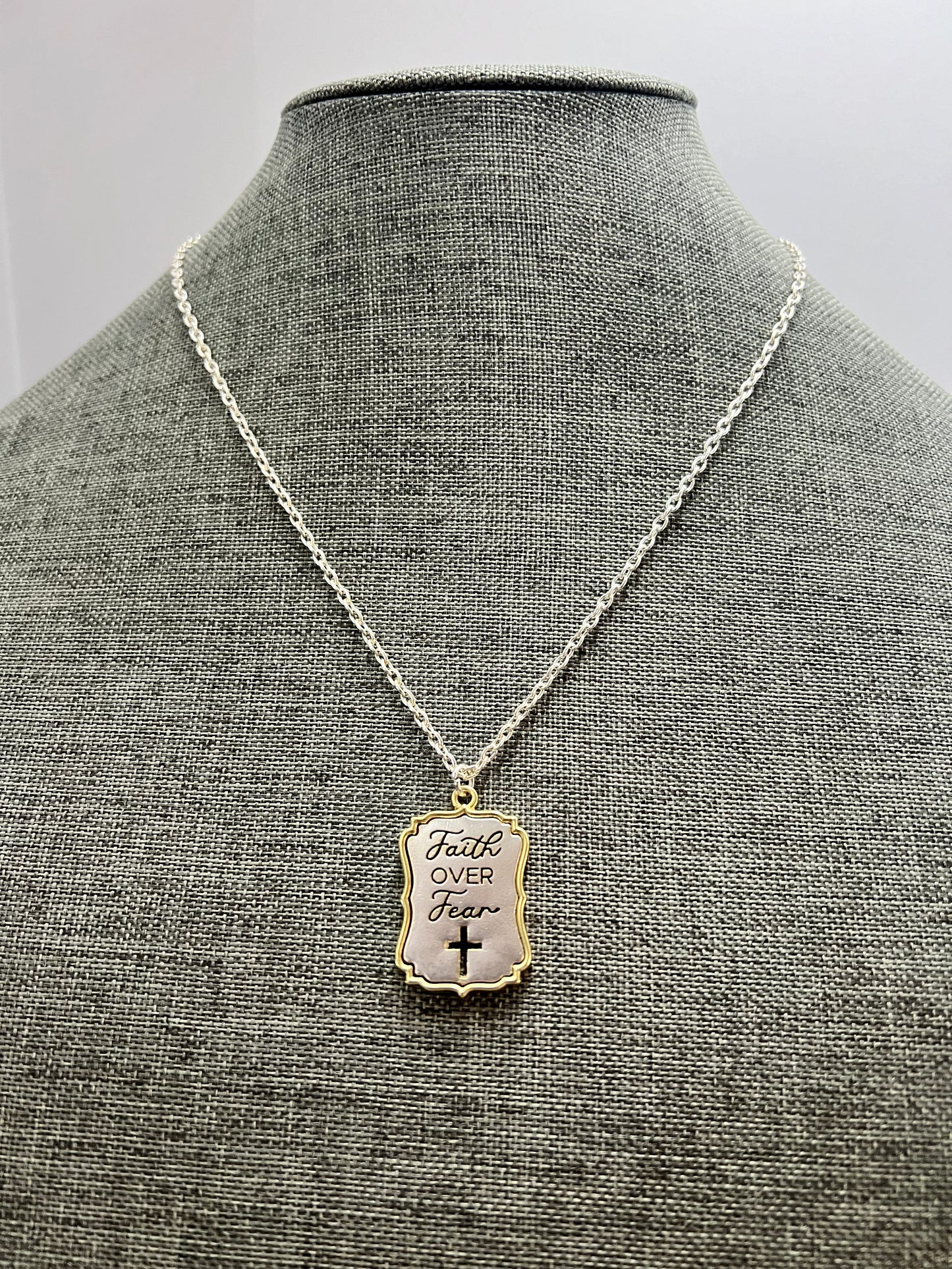 Faith over fear necklace